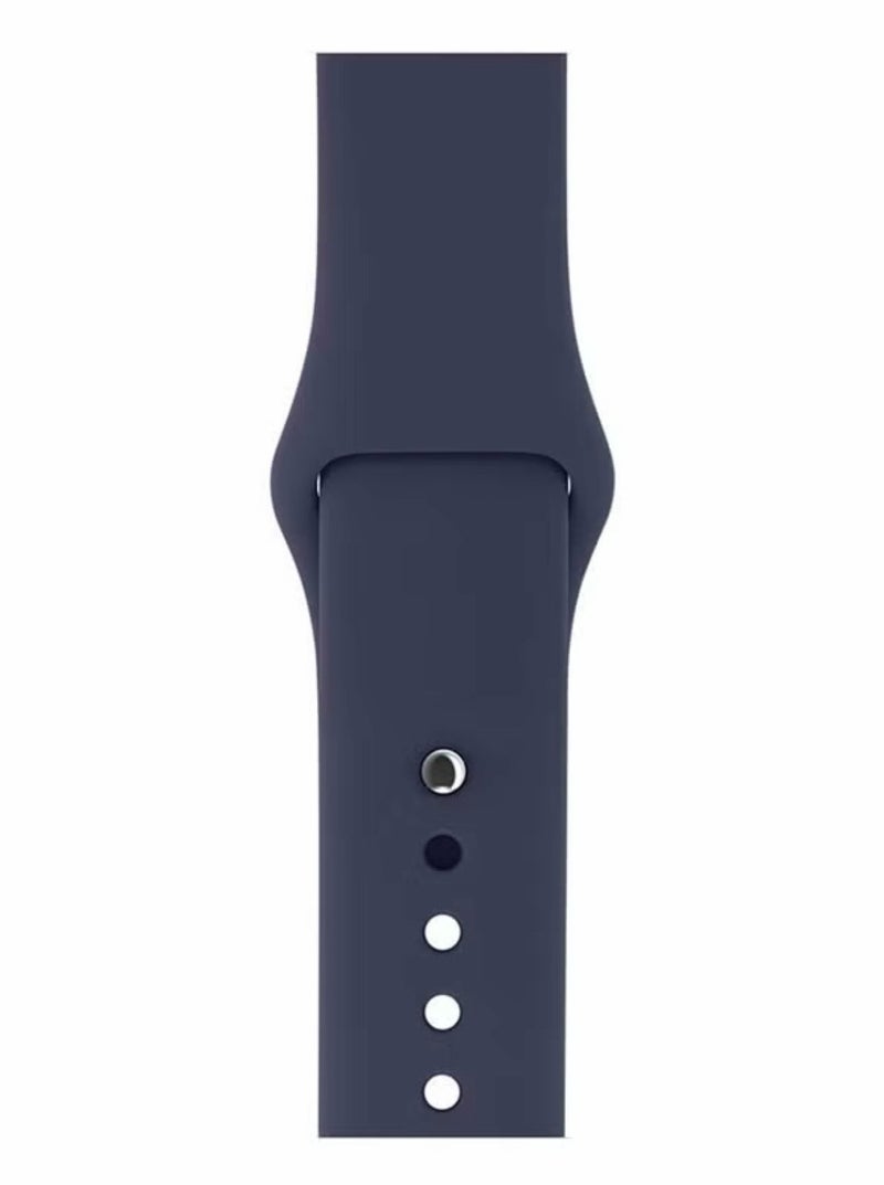 Watch Silicone Watch Band Compatible with Apple Watch 42mm 44mm 45mm 46mm 49mm – Soft Sport Replacement Strap for Apple Watch Ultra, SE, Series 9/8/7/6/5/4 – Navy Blue - Image 2